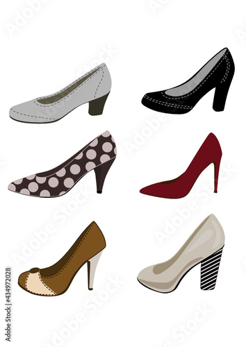 Women shoes collection clipart icons for collages and scrapbooking svg inkscape