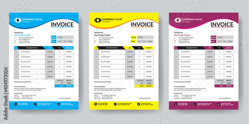 New Style Business Invoice Cash Memo Template Design