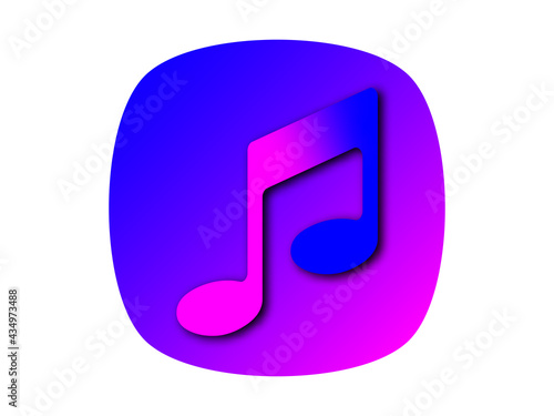 Music App Icon With Gradient Background