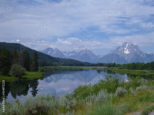 Oxbow Bend  Grand Teton National Park  on a cloudy day