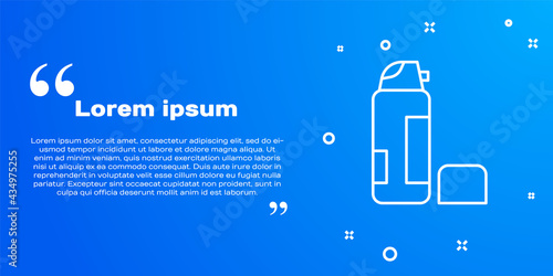 White line Shaving gel foam icon isolated on blue background. Shaving cream. Vector