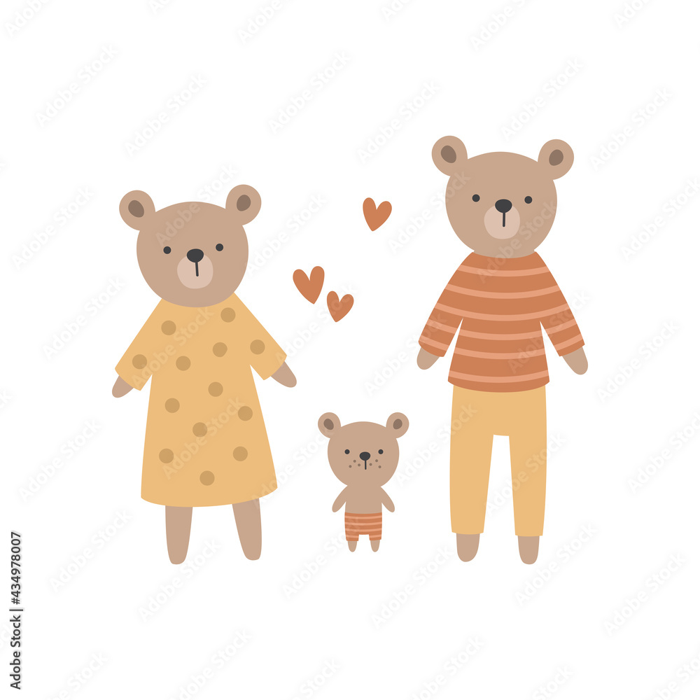 vector illustration of a cute bear family vector illustration of a cute bear family