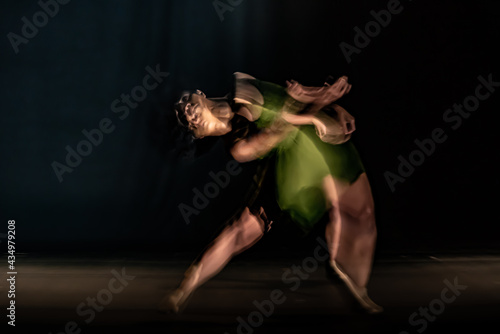 The abstract movement of the dance photo