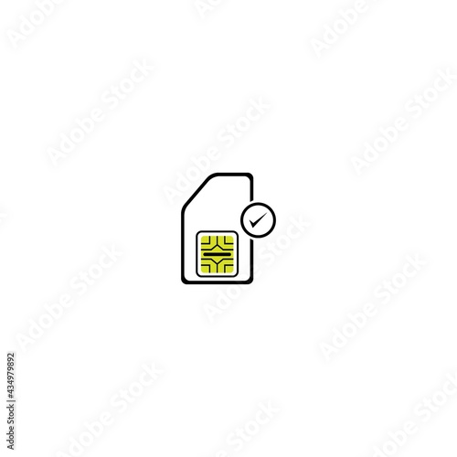 Card, gsm, mobile, phone, sim card, sim card, telephone logo template vector icon illustration © AR54K4 19