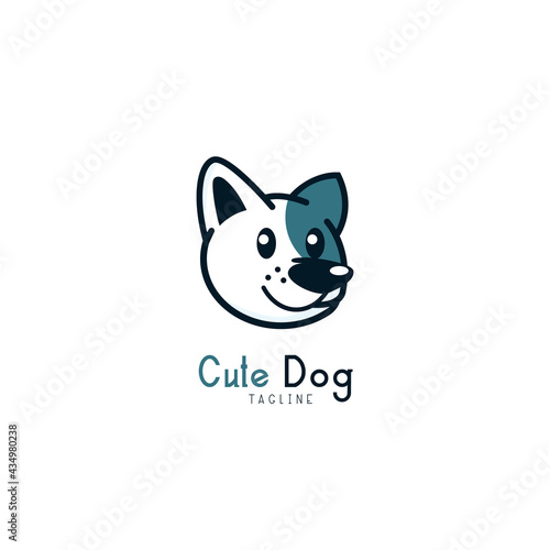 Cute Dog Logo Symbol Design Template Flat Style Vector