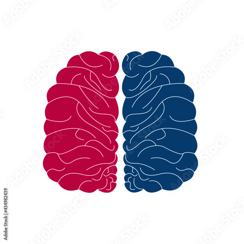 Anatomical human brain. Concept of psychological analysis and psychotherapy. Mental health and psychology concept.Vector design Eps 10.