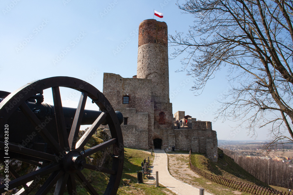 Zamek w Chęcinach koło Kielc, Góry Świętokrzyskie, Polska - obrazy, fototapety, plakaty 