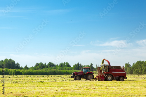 Hay harvesting in the field.