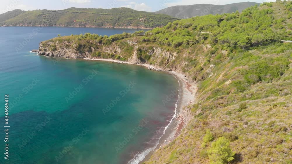 Elba Island at sunset, Italy. Beautiful coastline and hills landscape. Slow motion Elba Island at sunset, Italy. Beautiful coastline and hills landscape. Slow motion