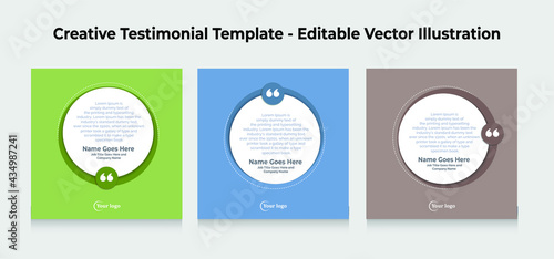 Creative Testimonial Templates - Editable Vector Illustration