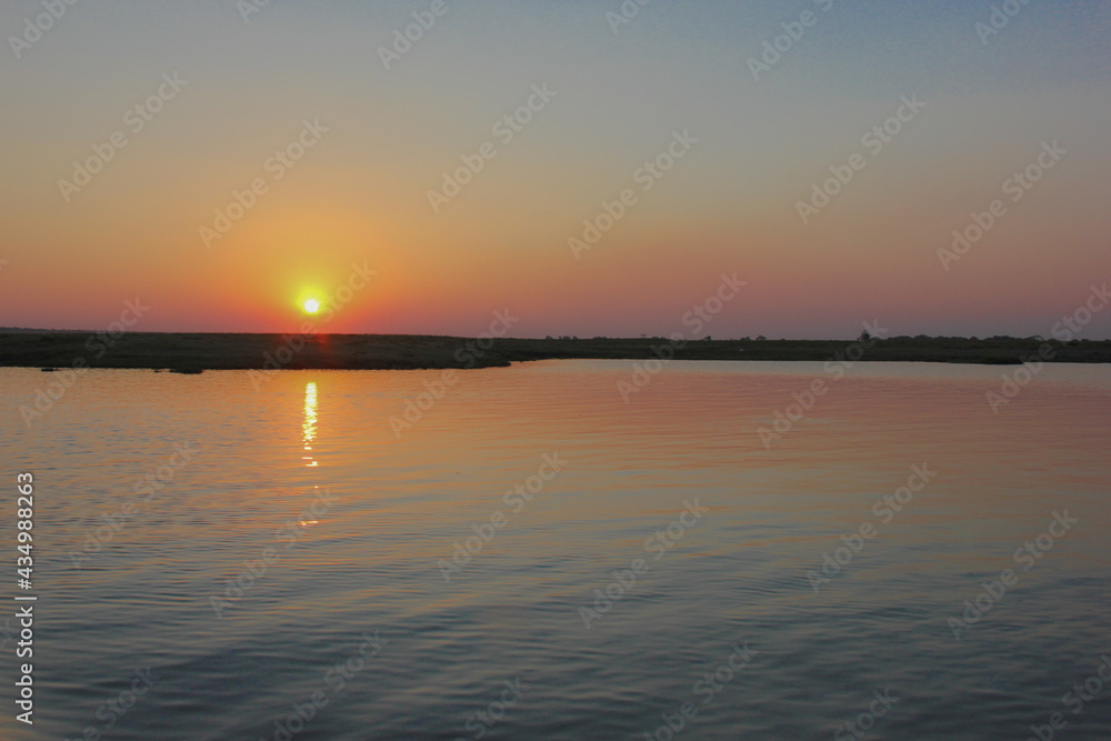 Sunset in Chobe National Park, Botswana, Africa