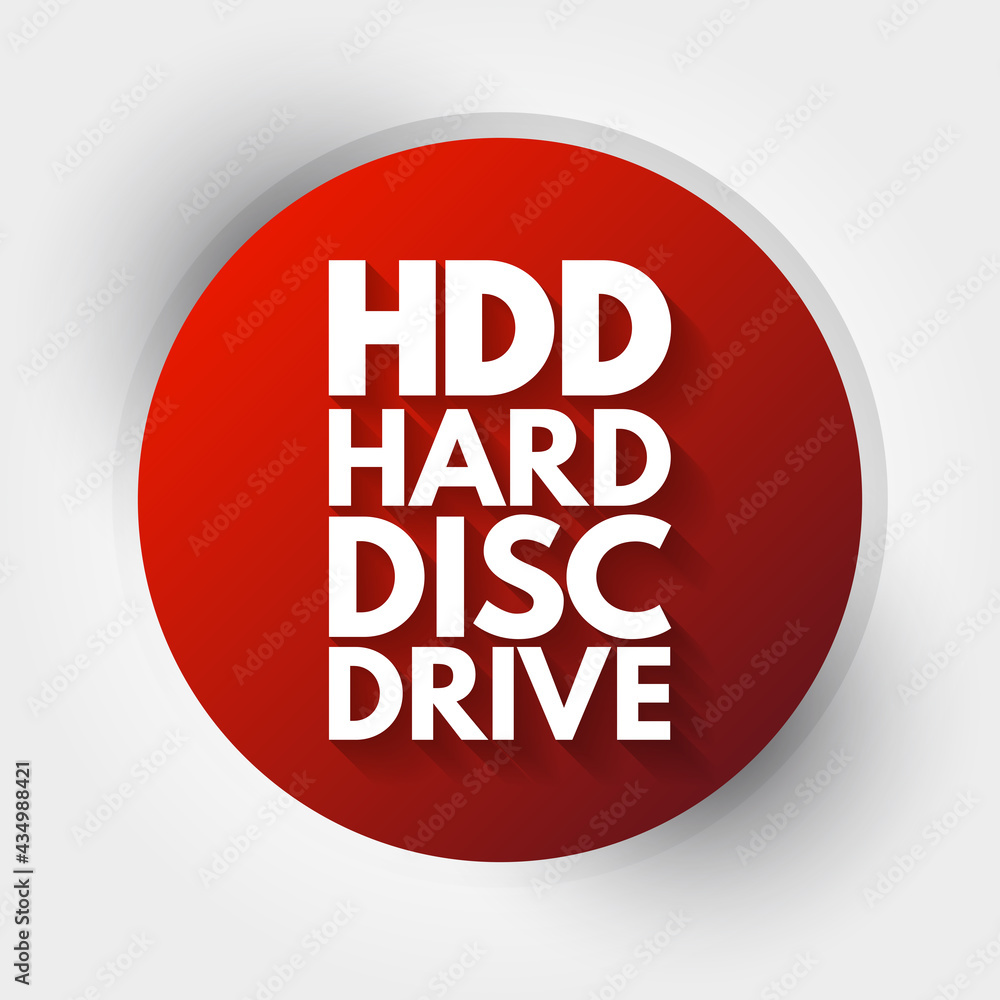 HDD - Hard Disc Drive acronym, technology concept background HDD - Hard Disc Drive acronym, technology concept background