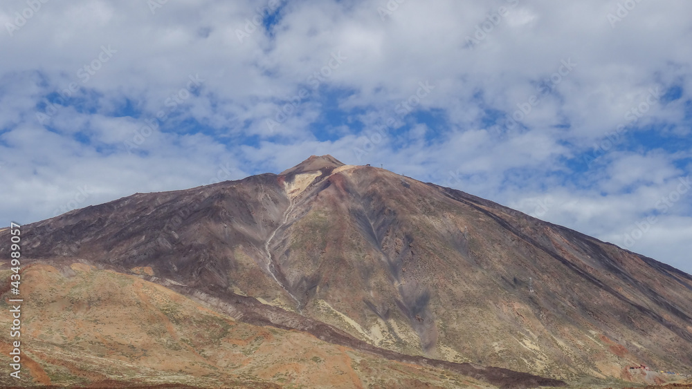 The conical volcano Mount Teide at Caldera in Tenerife, Spain highest Mountain
