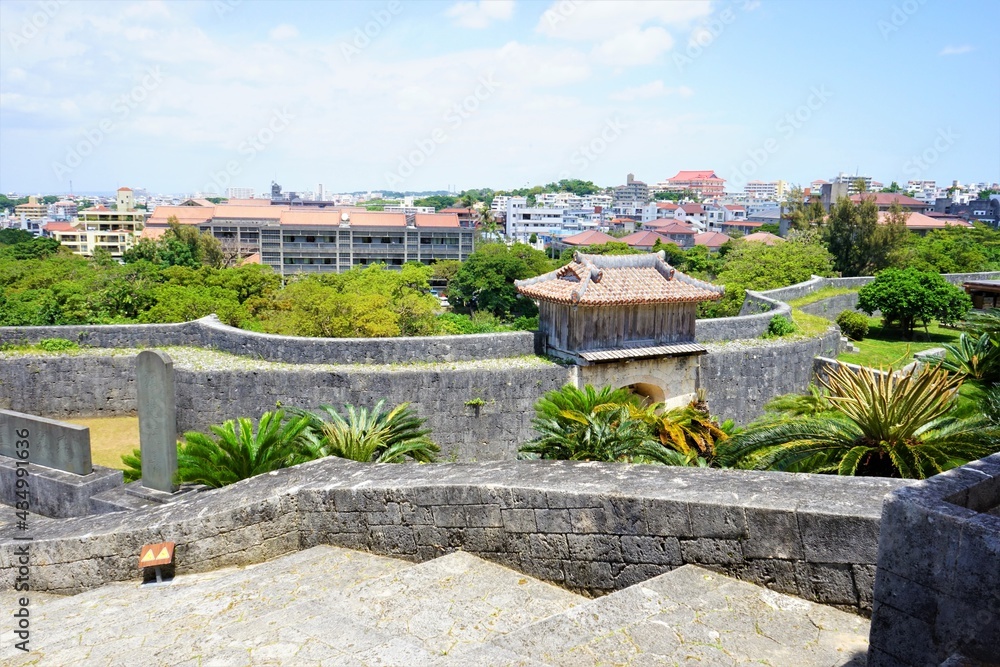 Aerial view of Naha city from Shurijo castle in Okinawa, japan. Panorama - 沖縄 那覇市の街並み