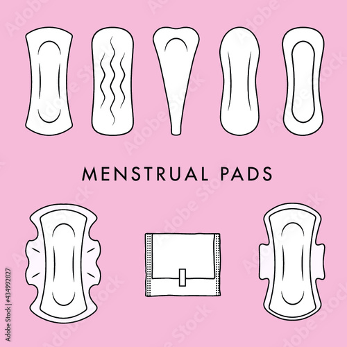 An assortment of menstrual pads and liners