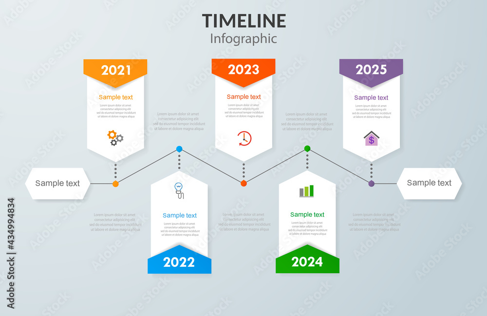 Timeline infographic template design. Can be used for workflow layout, diagram, annual report, web design, steps or processes 