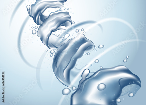 3d realistic vector water swirl . Water special effect