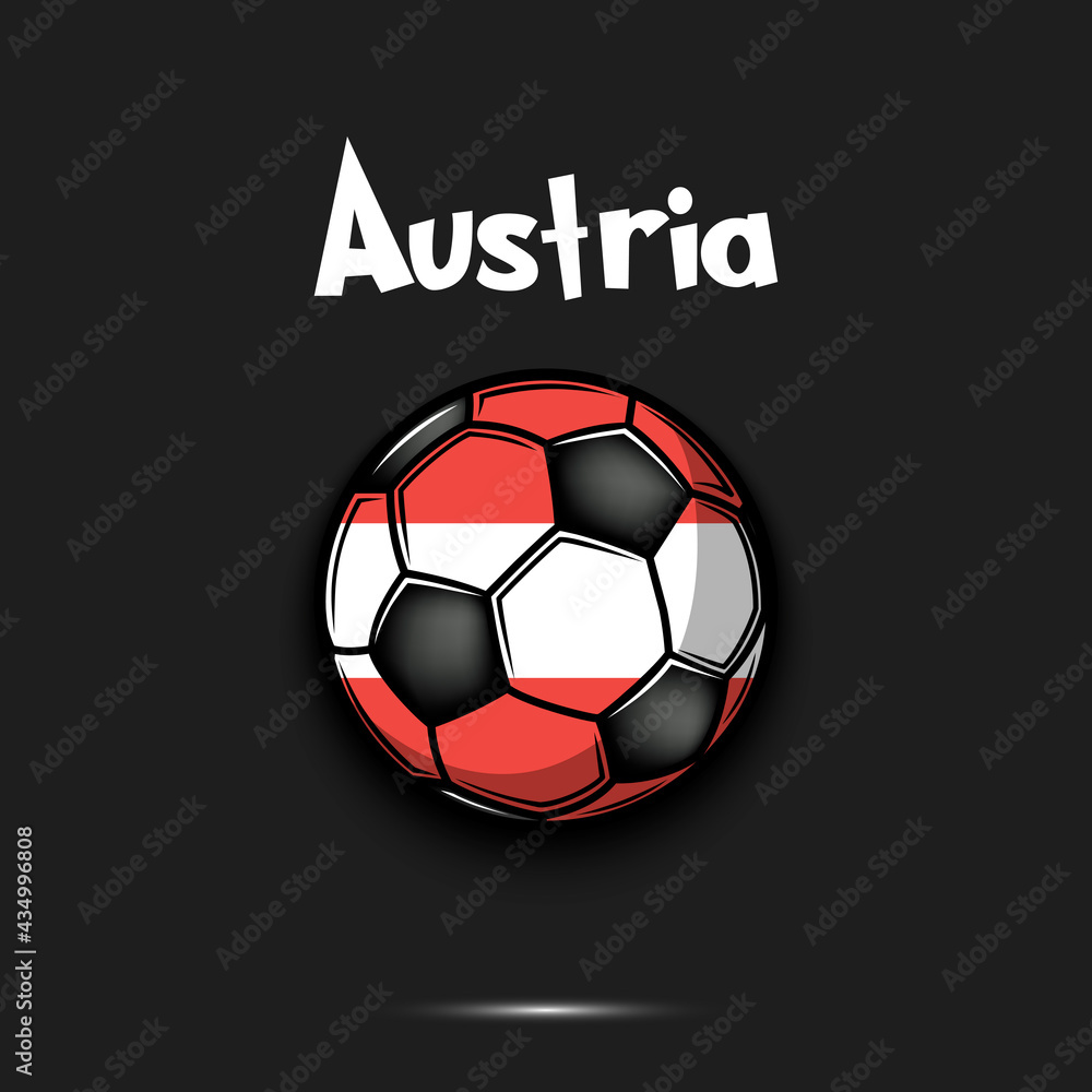 Soccer ball with Austria national flag colors
