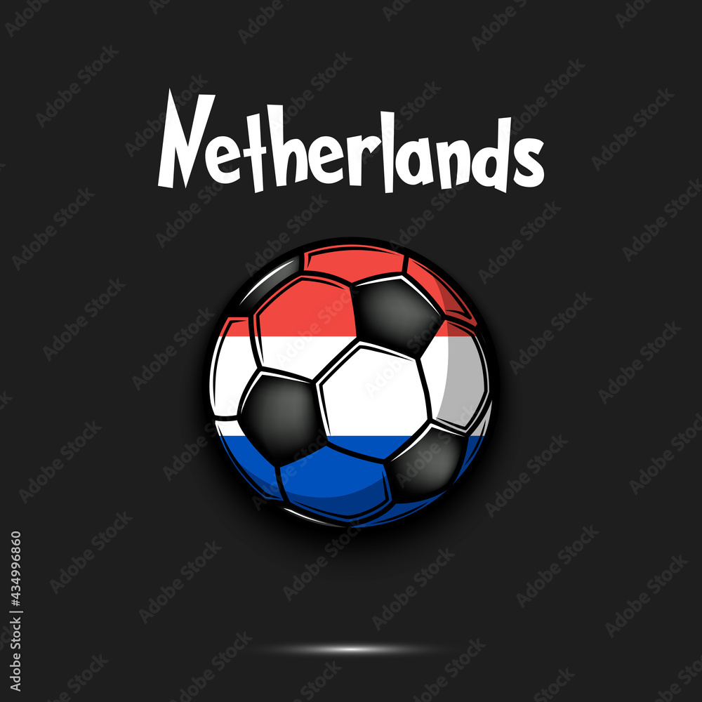 Soccer ball with Netherlands national flag colors