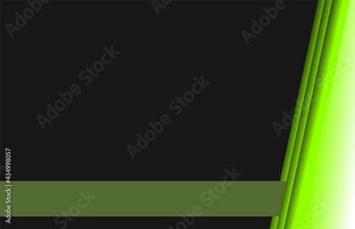 Abstract green background. Diagonal stripes in the corner. Modern laconic design. Minimalistic style.
