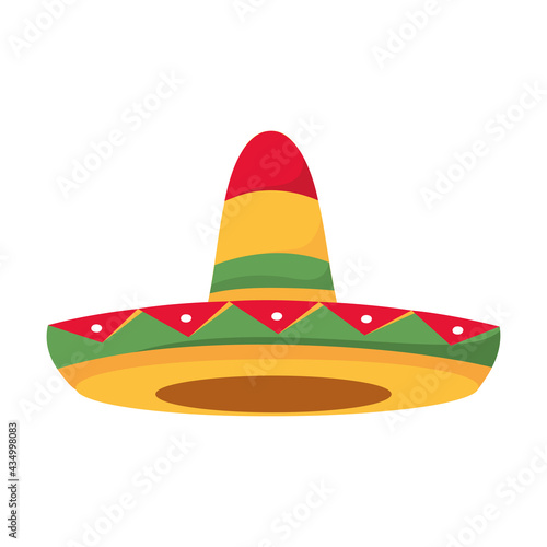 Isolated traditional mexican hat Mexican culture Vector illustration