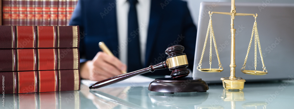 Lawyer Or Judge Criminal Litigation Banner. Law
