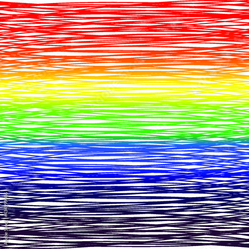 Rainbow LGBT pride stripes background. Waves and lines horizontal multicolored pattern. International Day Against Homophobia. Bright red,orange,yellow,green, blue, purple waves hand drawn background 