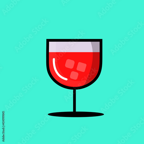 Copa de vino color rojo vector