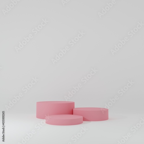 Product Stand in white room ,Studio Scene For Product ,minimal design,3D rendering