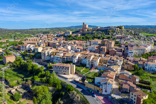 Panoramic view of Benabarre, a Spanish town and municipality of La Ribagorza, in the province of Huesca