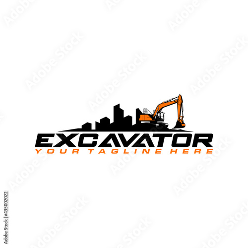 Excavator logo template, Perfect for businesses related to construction