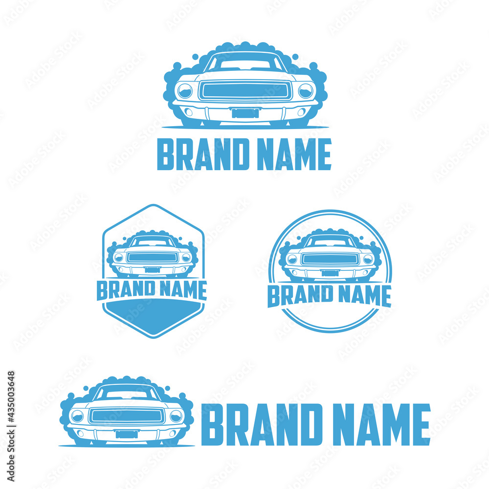 Obraz premium classic car wash logo template
