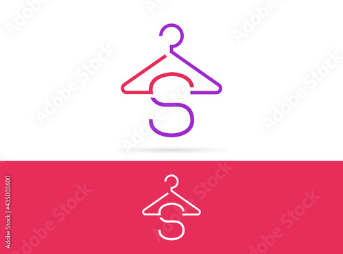Letter S hanger logo design. Vector combination of hook and letter