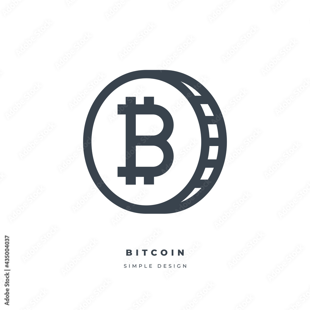 Obraz premium Bitcoin cryptocurrency thin line icon.