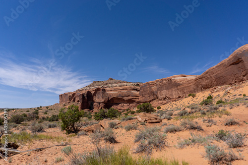 Sandstone formation in Utah desert outside of national park