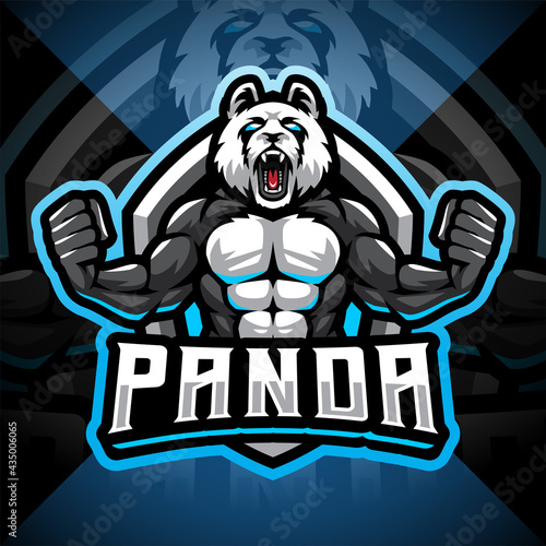 Panda fighter esport mascot logo