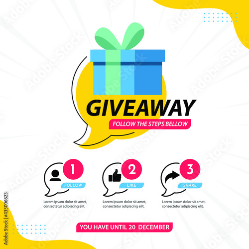 Giveaway banner design template. Social media poster design.