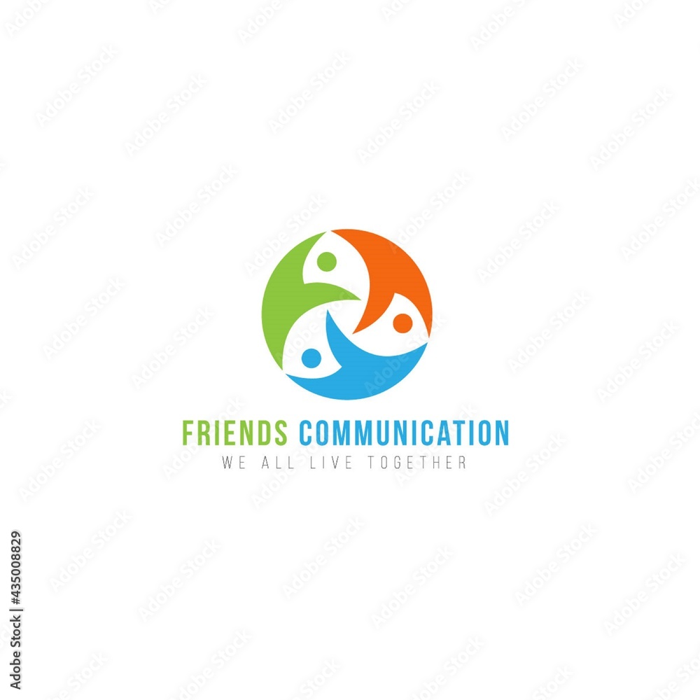 Three groups of people logo design template Three groups of people logo design template
