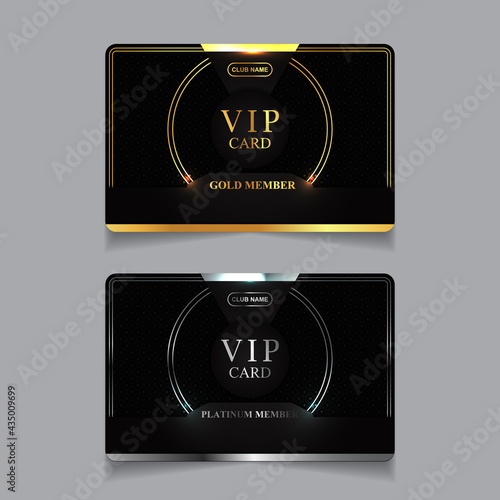 Vector VIP golden and platinum card. Black geometric pattern background with premium design. Luxury and elegant graphic template layout for vip member