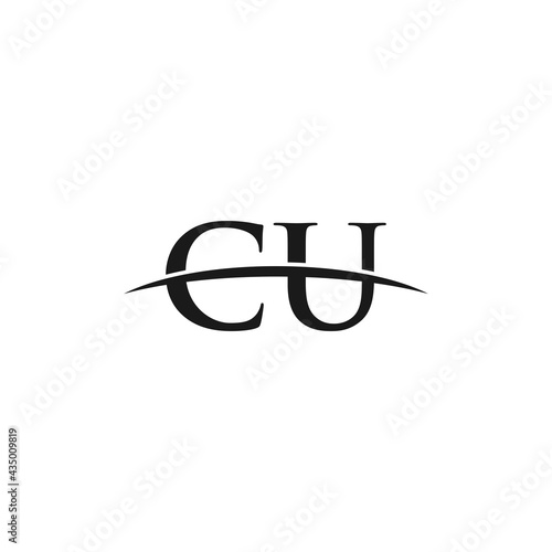 Initial letter CU, overlapping movement swoosh horizon, logo design inspiration company