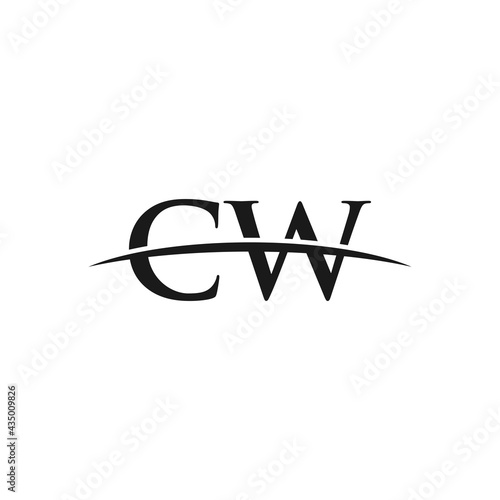 Initial letter CW, overlapping movement swoosh horizon, logo design inspiration company