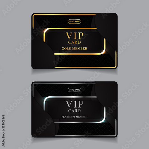 Vector VIP golden and platinum card. Black geometric pattern background with premium design. Luxury and elegant graphic template layout for vip member