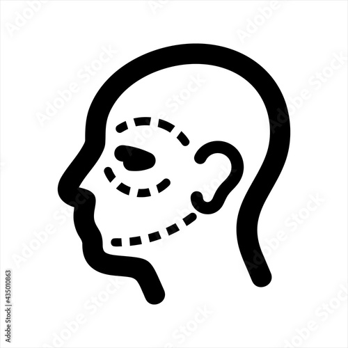 Facial plastic surgery icon, vector and glyph
