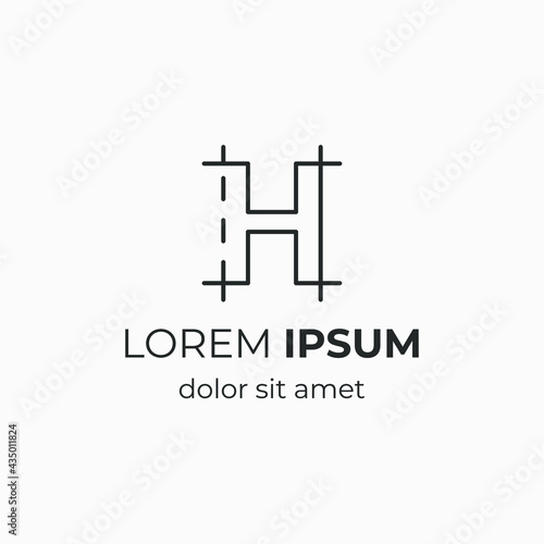 initial letter H with architecture element. logo for company
