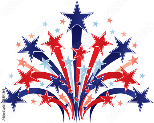 Patriotic Shooting Stars Red White and Blue