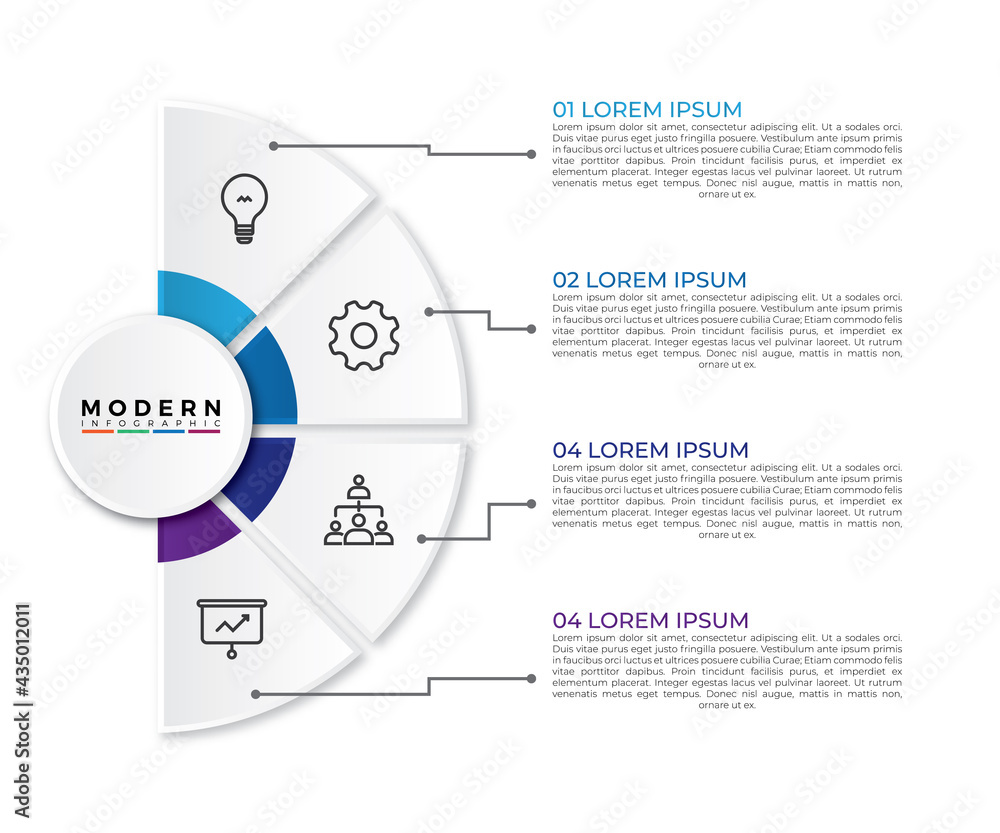 Vetor de Vector Infographic Design Template with Options Steps and ...