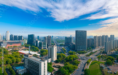 Urban scenery of Jinhua City, Zhejiang Province, China