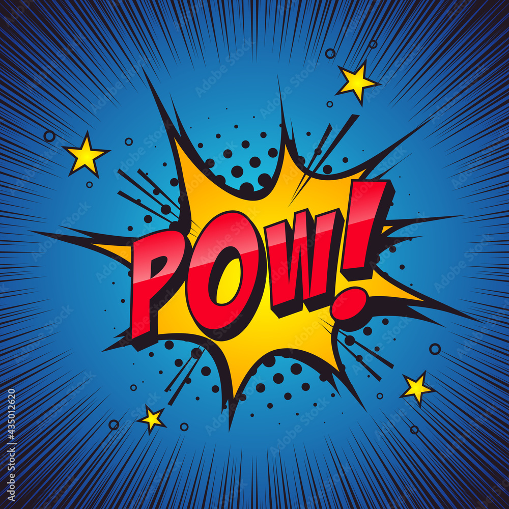 Fototapeta premium Words comics POW! Sound effect. Comic book template.