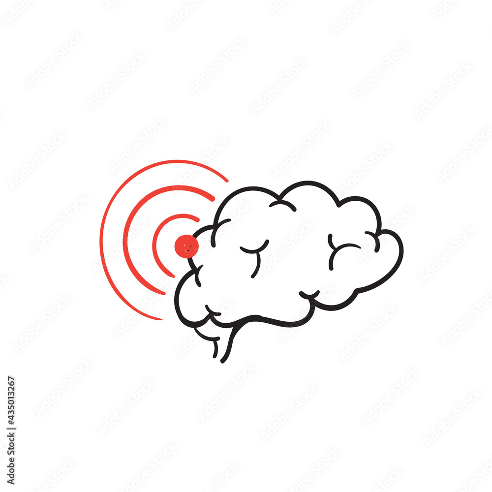 hand drawn doodle brain sick illustration vector isolated hand drawn doodle brain sick illustration vector isolated