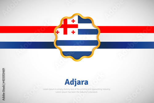 Artistic happy national day of Adjara with country flag in golden circular shape greeting background